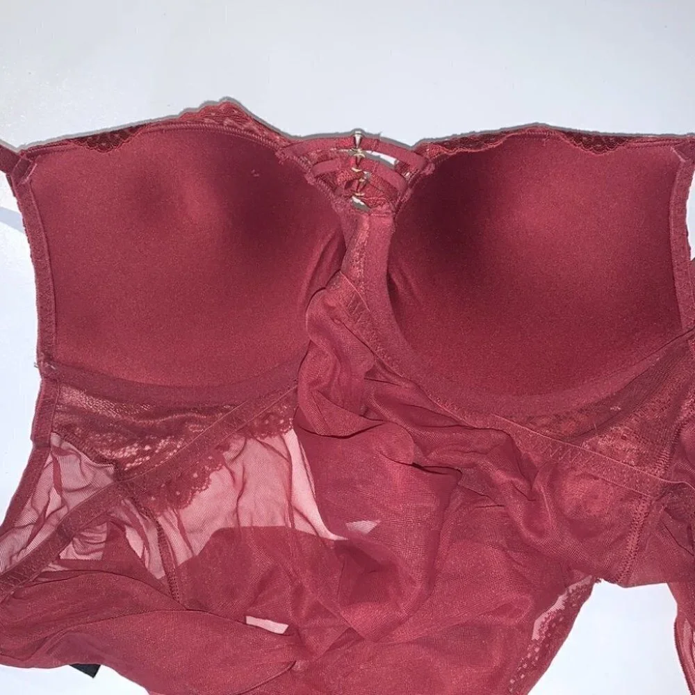 ๐
บla SENZA Red Lace Sleep Babydoll Push Up bra dress size Large - Picture 9 of 9